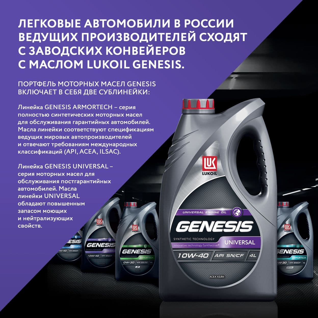 Купить Моторное масло LUKOIL GENESIS UNIVERSAL 10W-40, 4л