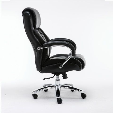 Купить Кресло офисное BRABIX PREMIUM "Status HD-003", нагрузка до 250 кг, рециклированная кожа, хром, черное. Артикул 531821