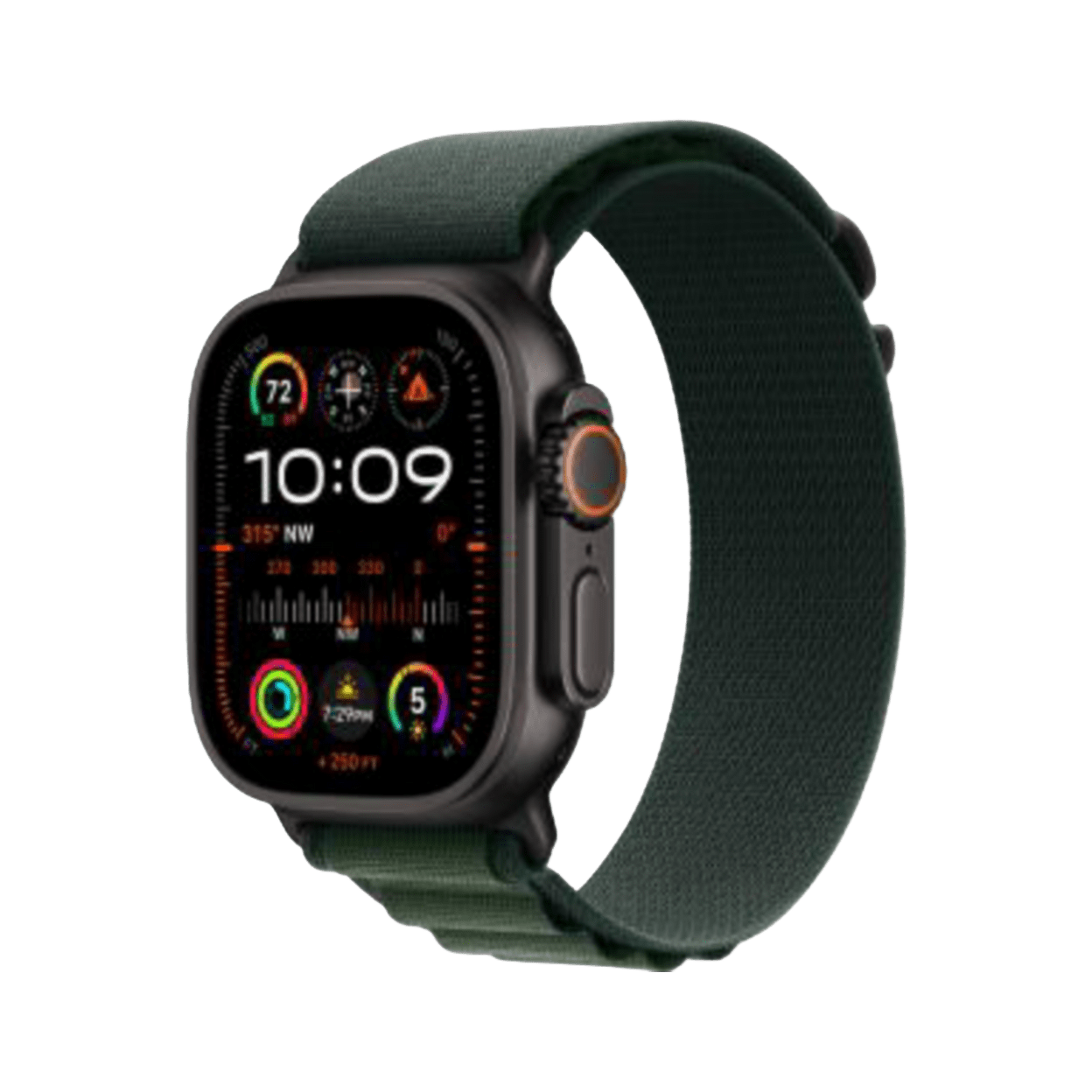 Купить Apple Watch Ultra 2 49 мм Titanium Case, черный/Dark Green Alpine Loop (2024)