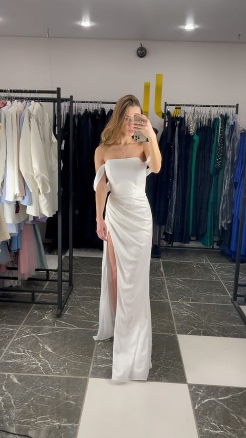 Купить Платье макси из ткани с блеском