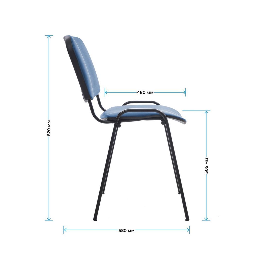 Купить Стул Helmi HL-F01 "Изо", каркас черный, обивка кожзам синий. Артикул 359863