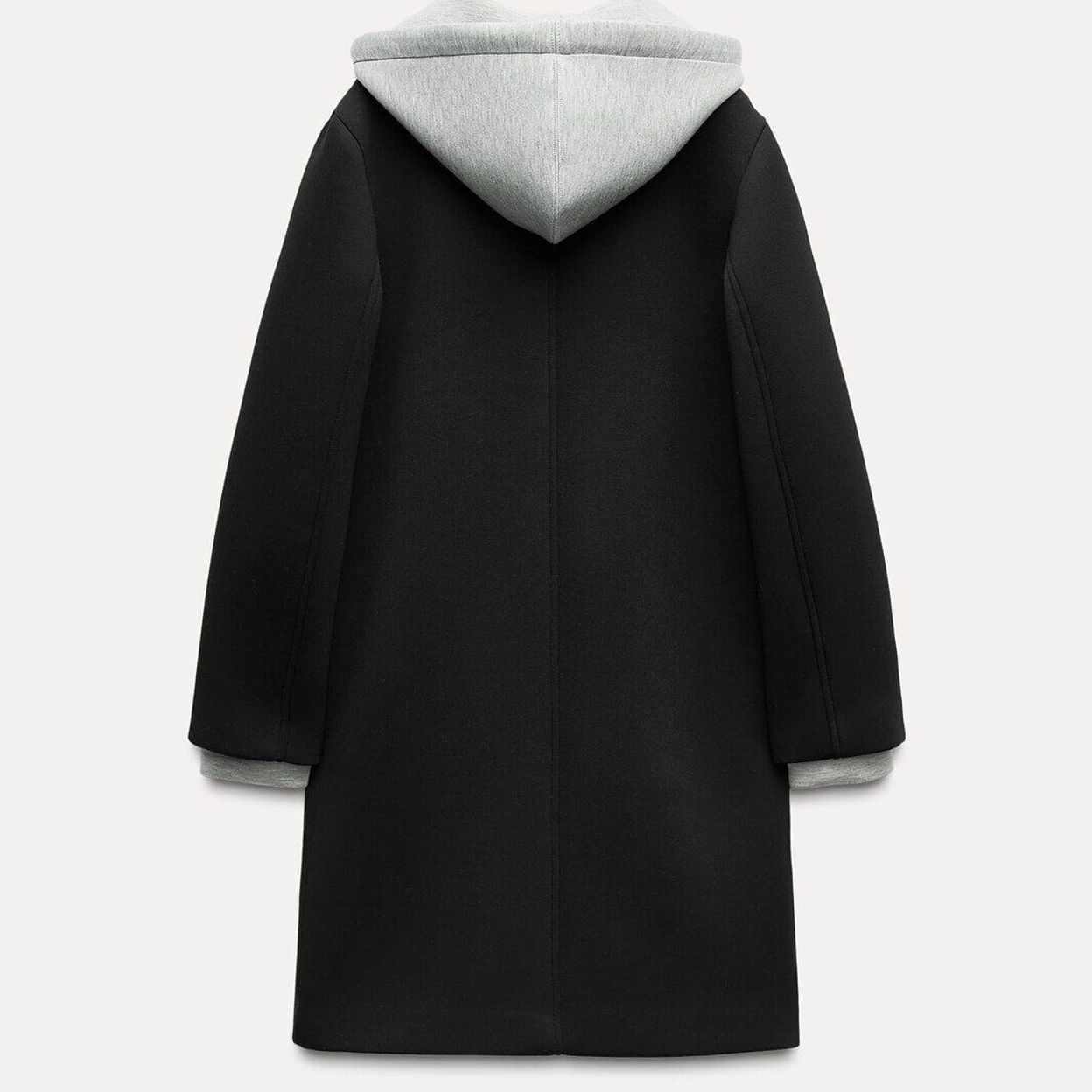 Купить Комбинированное пальто с отстегивающимся капюшоном ZARA