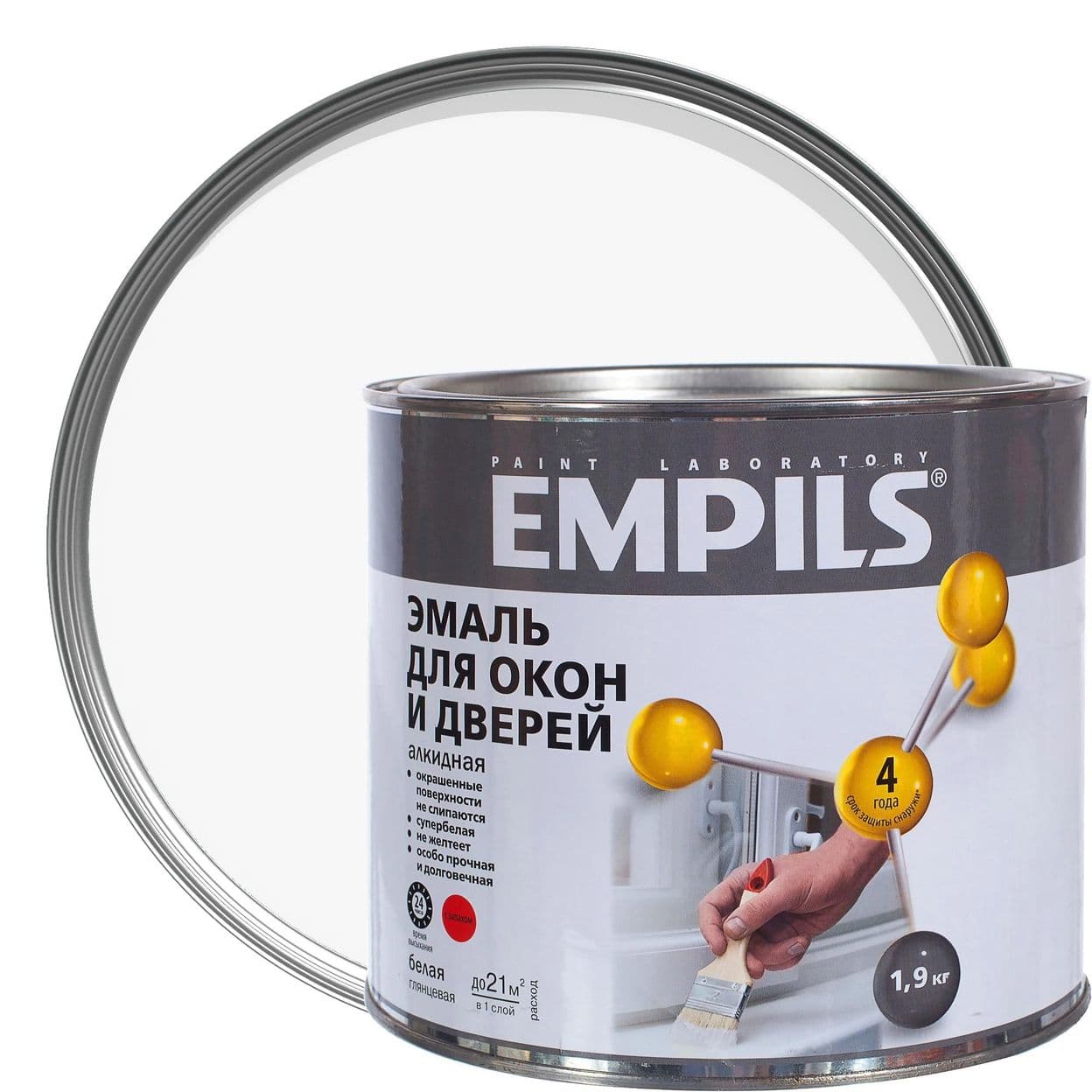 Купить Эмаль для окон и дверей Empils PL цвет белый 1.9 кг