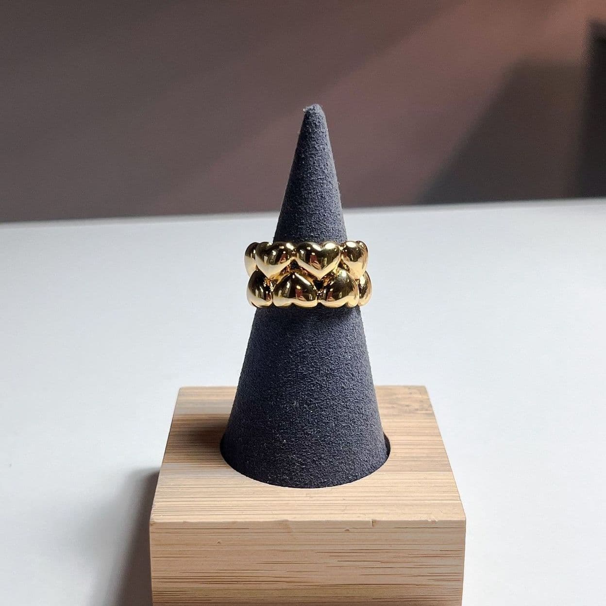 Купить Кольцо Bubble hearts (gold)