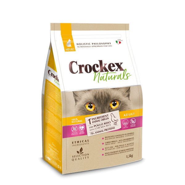 Купить CROCKEX Wellness ADULT 1,5 кг сухой корм для кошек Курица/Ягненок/Утка с рисом