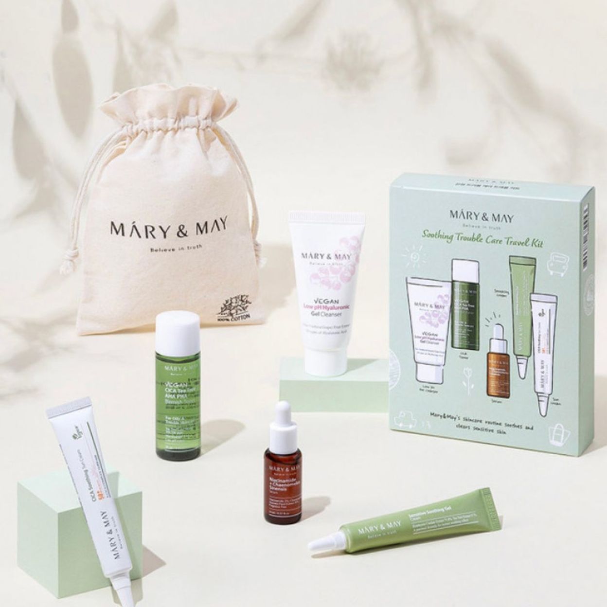 Купить MARY&MAY SOOTHING TROUBLE CARE TRAVEL KIT  Набор успокаивающий
