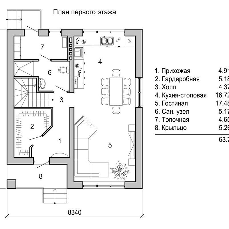 Купить TON HOUSE - 4, Кирпичный дом (118,4 кв.м)