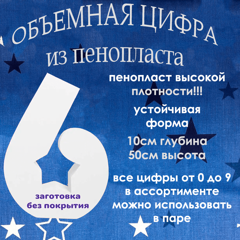 Купить ПРИМЕР! Цифры из плотного пенопласта - 500мм и 800мм