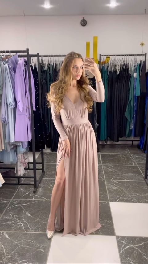 Купить Платье макси из сверкающий ткани