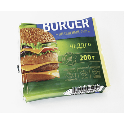 Купить СЫР BURGER ПЛАВЛЕНЫЙ ЧЕДДЕР ЛОМТИКИ 45% 200 Г. с доставкой на дом . Доставка продуктов Тюмень , доставка продуктов в Тюмени , dostavka-produkto
