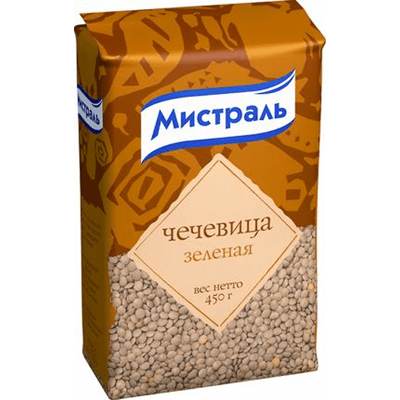 Купить ЧЕЧЕВИЦА МИСТРАЛЬ ЗЕЛЁНАЯ КРУПНАЯ 450 Г.. с доставкой на дом . Доставка продуктов Тюмень , доставка продуктов в Тюмени , dostavka-produktov-tyu