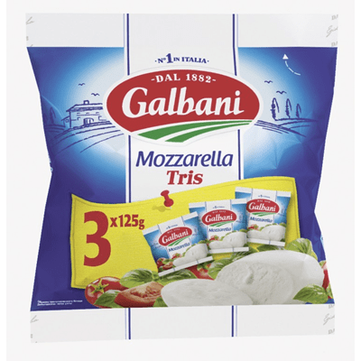 Купить СЫР МОЦАРЕЛЛА GALBANI TRIS 375 Г. с доставкой на дом . Доставка продуктов Тюмень , доставка продуктов в Тюмени , dostavka-produktov-tyumen , do