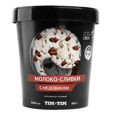 Купить МОРОЖЕНОЕ ПЛОМБИР TIM TIM МОЛОКО-СЛИВКИ С МЕДОВИКОМ ВЕДЕРКО 430 Г . доставка продуктов тюмень . доставка продуктов в тюмени . доставка фруктов 
