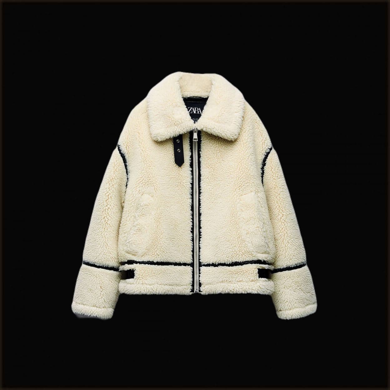 Купить Куртка в байкерском стиле с искусственной овчиной — zw collection ZARA
