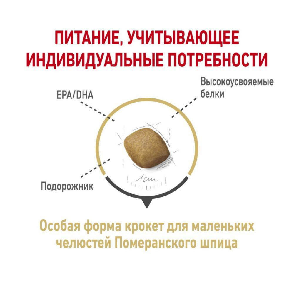 Купить Royal Canin Pomeranian Adult сухой корм для взрослых и стареющих собак породы померанский шпиц 1,5кг
