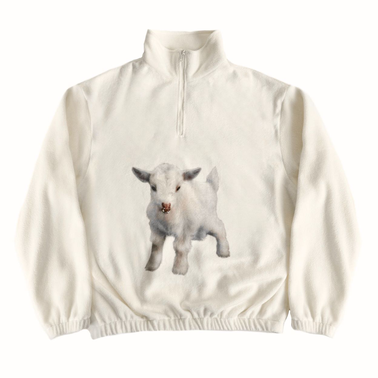 Купить принт козлик с пирсингом / молочный / XL