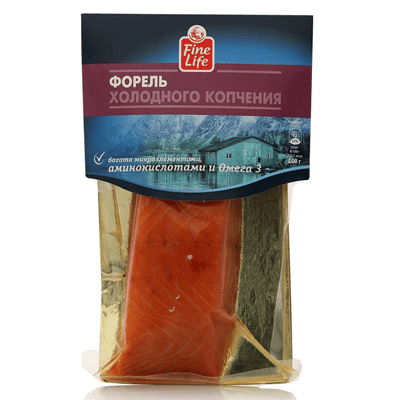 Купить ФИЛЕ ФОРЕЛИ FINE LIFE КУСОК ХОЛОДНОГО КОПЧЕНИЯ 200Г. доставка продуктов тюмень . доставка продуктов в тюмени . доставка фруктов тюмень . достав