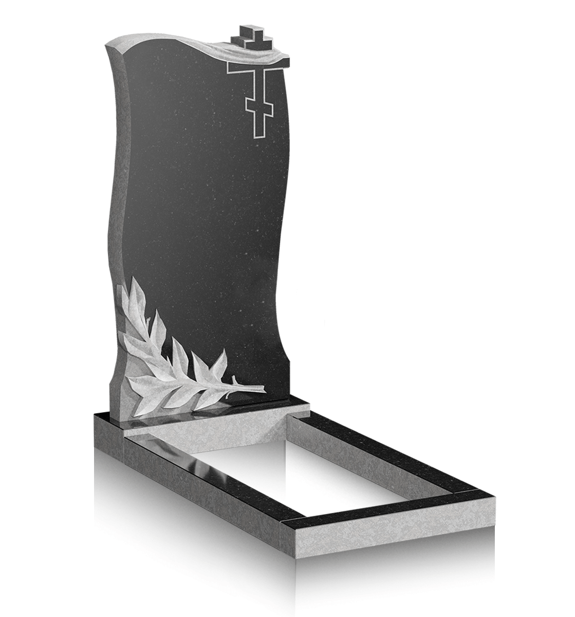 Купить Памятник ручной работы с резной лавровой ветвью Ф-11