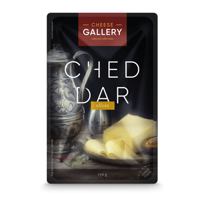 Купить СЫР CHEESE GALLERY ЧЕДДЕР БЕЛЫЙ НАРЕЗКА 45% 150 Г. с доставкой на дом . Доставка продуктов Тюмень , доставка продуктов в Тюмени , dostavka-prod