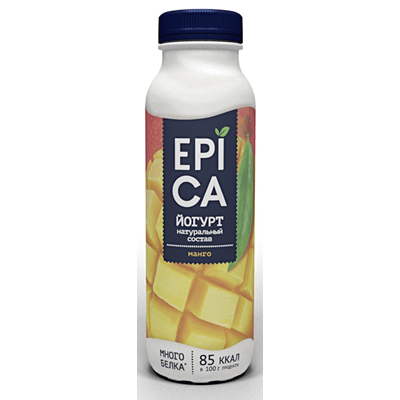 Купить  ЙОГУРТ ПИТЬЕВОЙ EPICA МАНГО 290 Г. с доставкой на дом . Доставка продуктов Тюмень , доставка продуктов в Тюмени , dostavka-produktov-tyumen , 