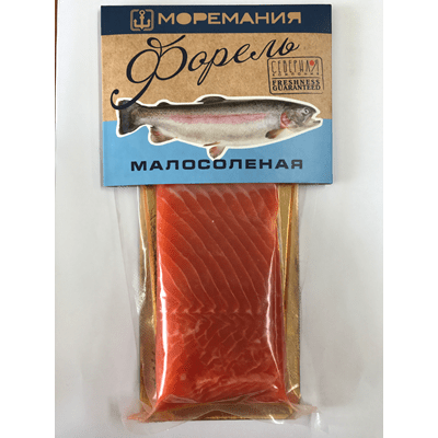 Купить ФОРЕЛЬ МОРЕМАНИЯ КУСОК СЛАБОСОЛ. 180 Г. Доставка продуктов Тюмень . Рыба Тюмень . Доставка продуктов в Тюмени
