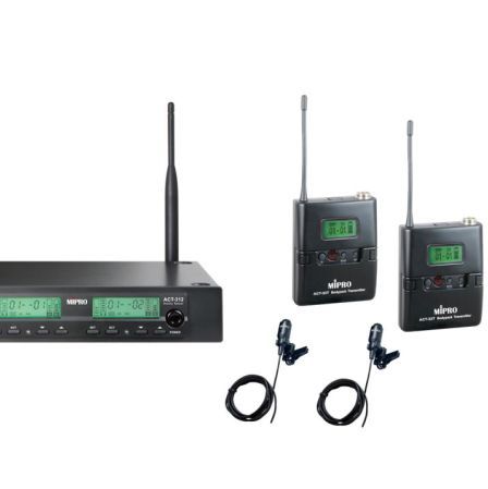 Купить Радиосистема с двумя петличными микрофонами MiPRO ACT-312/32T/55L/AA TWIN