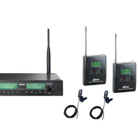 Купить Радиосистема с двумя петличными микрофонами MiPRO ACT-312/32T/55L/AA TWIN