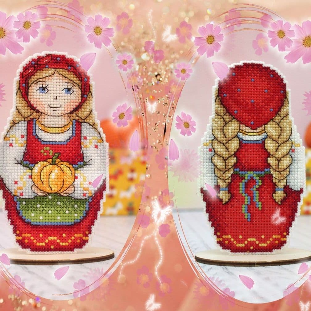 Вышивка крестом на заказ игрушки Матрёшки