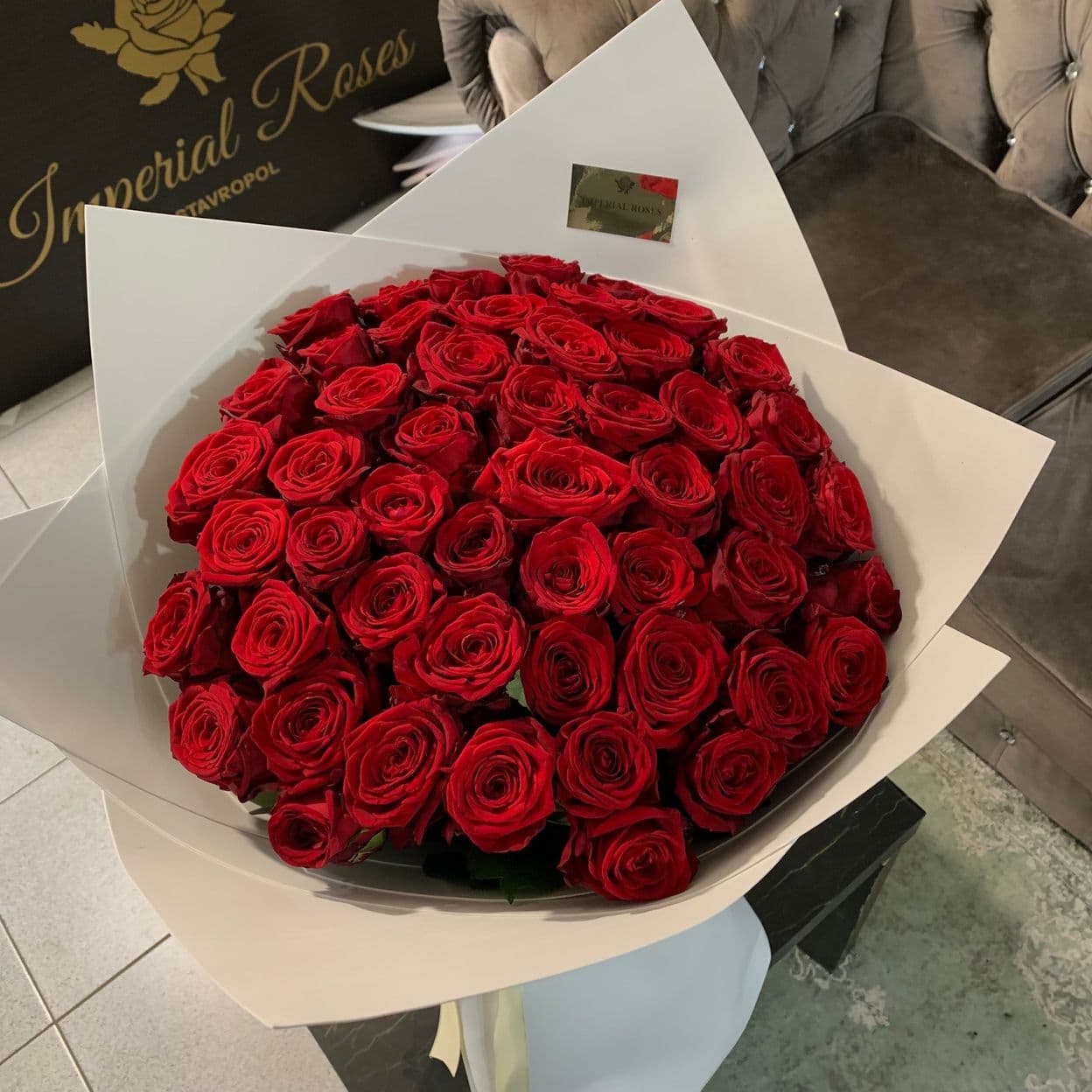 Купить 51 красная роза 70/80 см