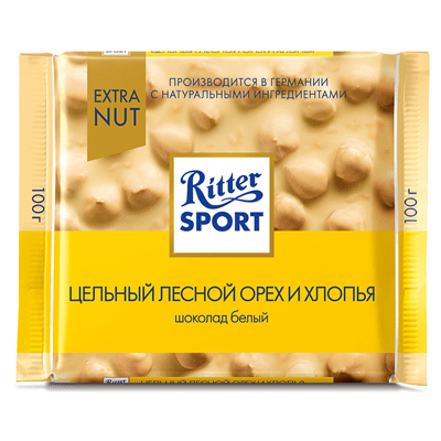 Купить RITTER SPORT ШОКОЛАД БЕЛЫЙ ЦЕЛЬНЫЙ ЛЕСНОЙ ОРЕХ И ХЛОПЬЯ 100 Г. Х 10 ШТ. доставка продуктов Тюмень . доставка продуктов в Тюмени . доставка фрук