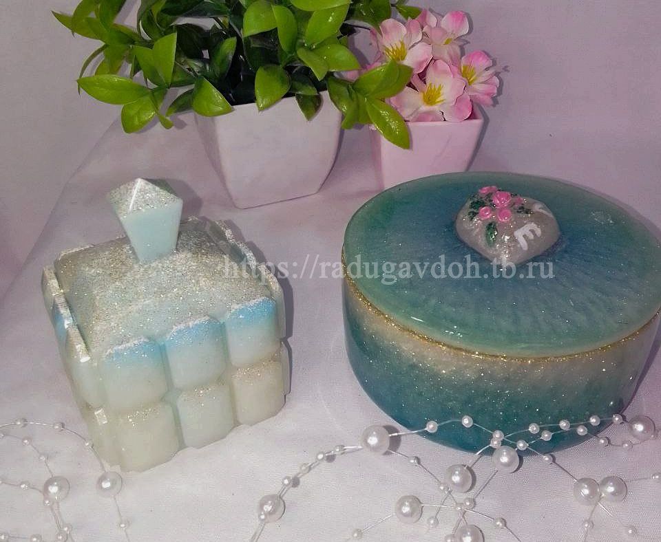 Купить Шкатулка светло-зелёная+плюс белая