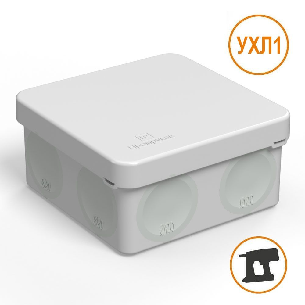 Купить Электромонтажная коробка для прямого монтажа двухкомпонентная безгалогенная 100х100х50 мм, атмосферостойкая