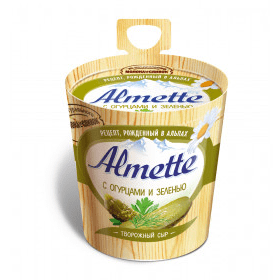 Купить СЫР ТВОРОЖНЫЙ ALMETTE С ОГУРЦО И ЗЕЛЕНЬЮ 150 Г . с доставкой на дом . Доставка продуктов Тюмень , доставка продуктов в Тюмени , dostavka-produk