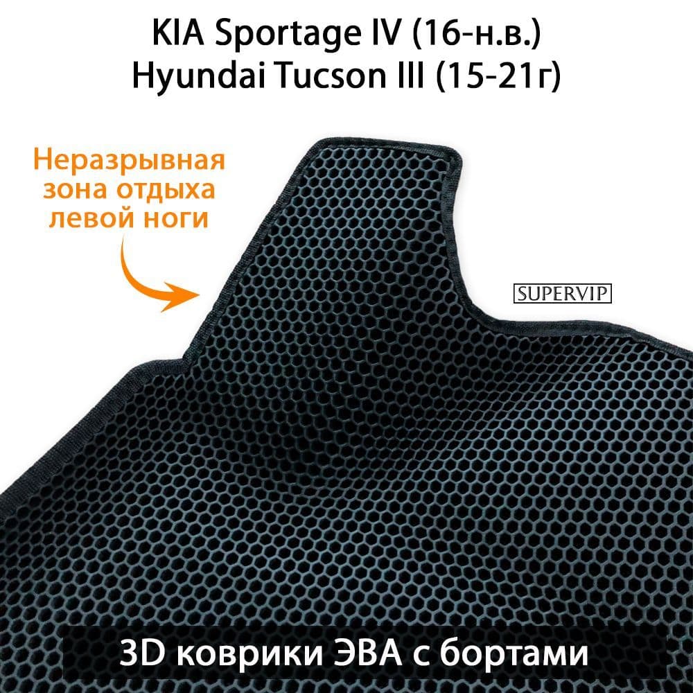 Купить Автоковрики ЭВА с бортами для KIA Sportage IV (17-н.в.), Hyundai Tucson III (15-21г)