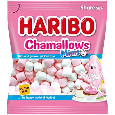 Купить ЗЕФИР HARIBO ШАММЕЛОУС МИНИС 90 Г. доставка продуктов Тюмень . доставка продуктов в Тюмени . доставка фруктов Тюмень . доставка фруктов в Тюмен