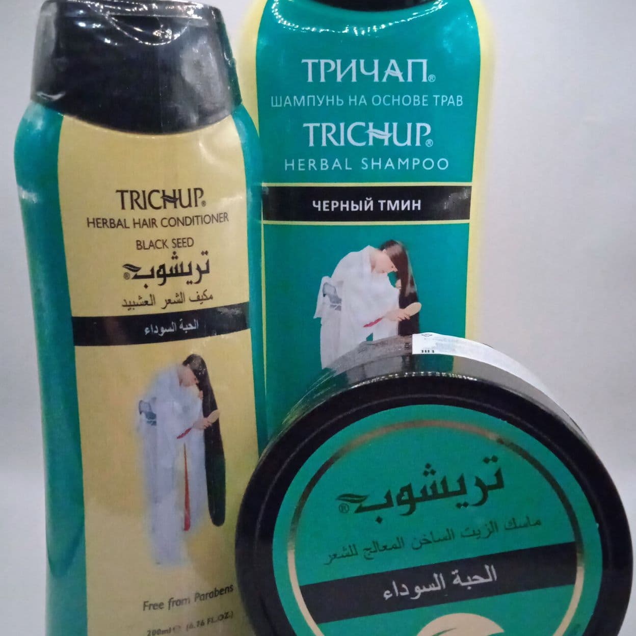 Купить Набор Trichup Шампунь с Черным Тмином 400 мл+ Кондиционер+ Маска с Черным Тмином по 200 мл
