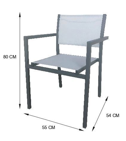 Купить Кресло садовое Steel 55x80x55 см сталь/текстилен антрацит