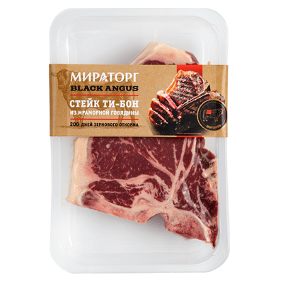 Купить СТЕЙК ТИ-БОН МИРАТОРГ ИЗ МРАМОРНОЙ ГОВЯДИНЫ 490 Г. доставка продуктов тюмень . доставка продуктов в тюмени . доставка фруктов тюмень . доставка