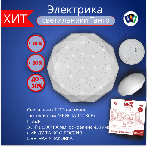 Купить Светильник LED настенно-потолочный "КРИСТАЛЛ"