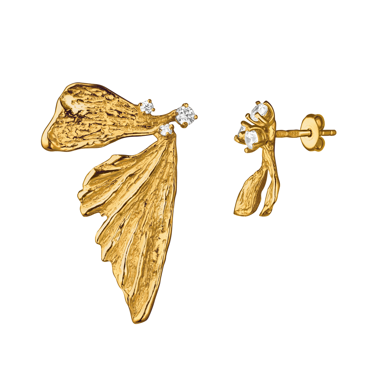 Купить Инсайт Серьги-пусеты асимметричные, позолота