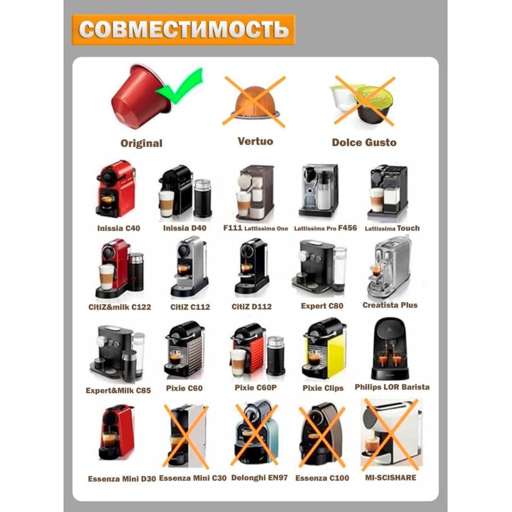 Купить Капсула для кофемашины nespresso многоразовая нержавеющая сталь в наборе с темпером, мерной ложечкой и щеткой