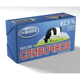 Купить МАСЛО СЛИВОЧНОЕ ЭКОМИЛК 82,5% 450 Г. с доставкой на дом . Доставка продуктов Тюмень , доставка продуктов в Тюмени , dostavka-produktov-tyumen ,