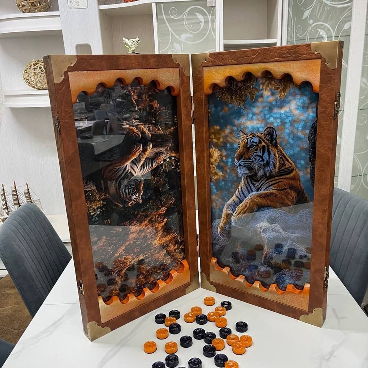 Купить Нарды со стеклом «Тигр»