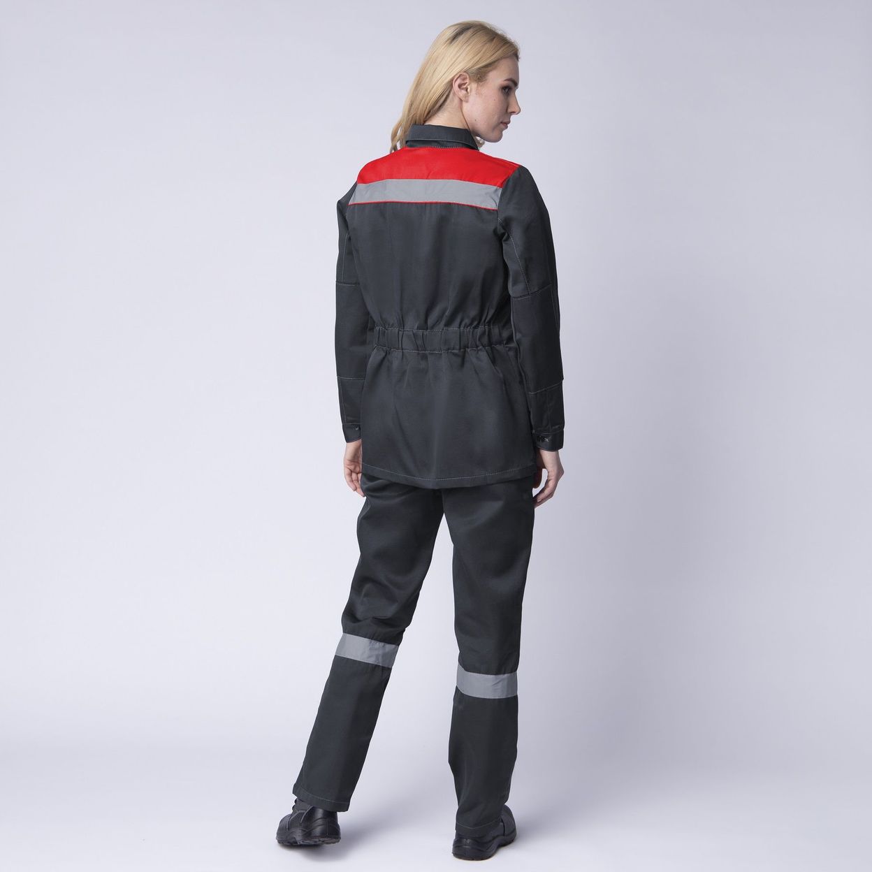 Купить Костюм женский Весна-2 СОП NEW  (тк.Смесовая,210) п/к, т.серый/красный