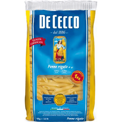 Купить МАКАРОНЫ DE CECCO PENNE RIGATE ПЕРЬЯ №41 1 КГ. доставка продуктов Тюмень . доставка продуктов в Тюмени . доставка фруктов Тюмень . доставка фру