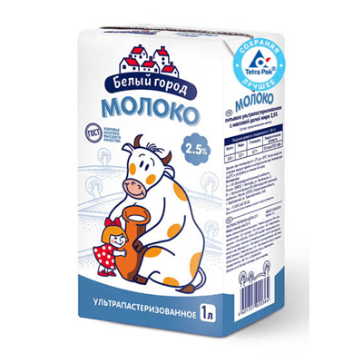 Купить БЕЛЫЙ ГОРОД МОЛОКО УЛЬТРАПАСТЕРИЗОВАННОЕ 2,5% 1Л . доставка продуктов тюмень . доставка продуктов в тюмени . доставка фруктов тюмень . доставка