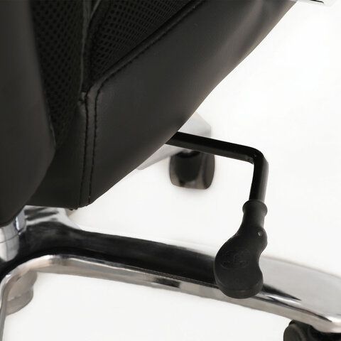 Купить Кресло офисное BRABIX PREMIUM "Bomer HD-007", НАГРУЗКА до 250 кг, рециклированная кожа, хром, черное. Артикул 531939