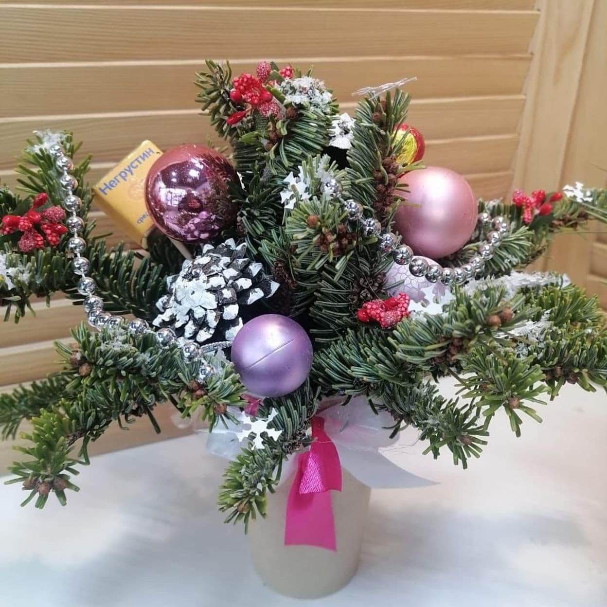 Купить новогодняя композиция в стакане