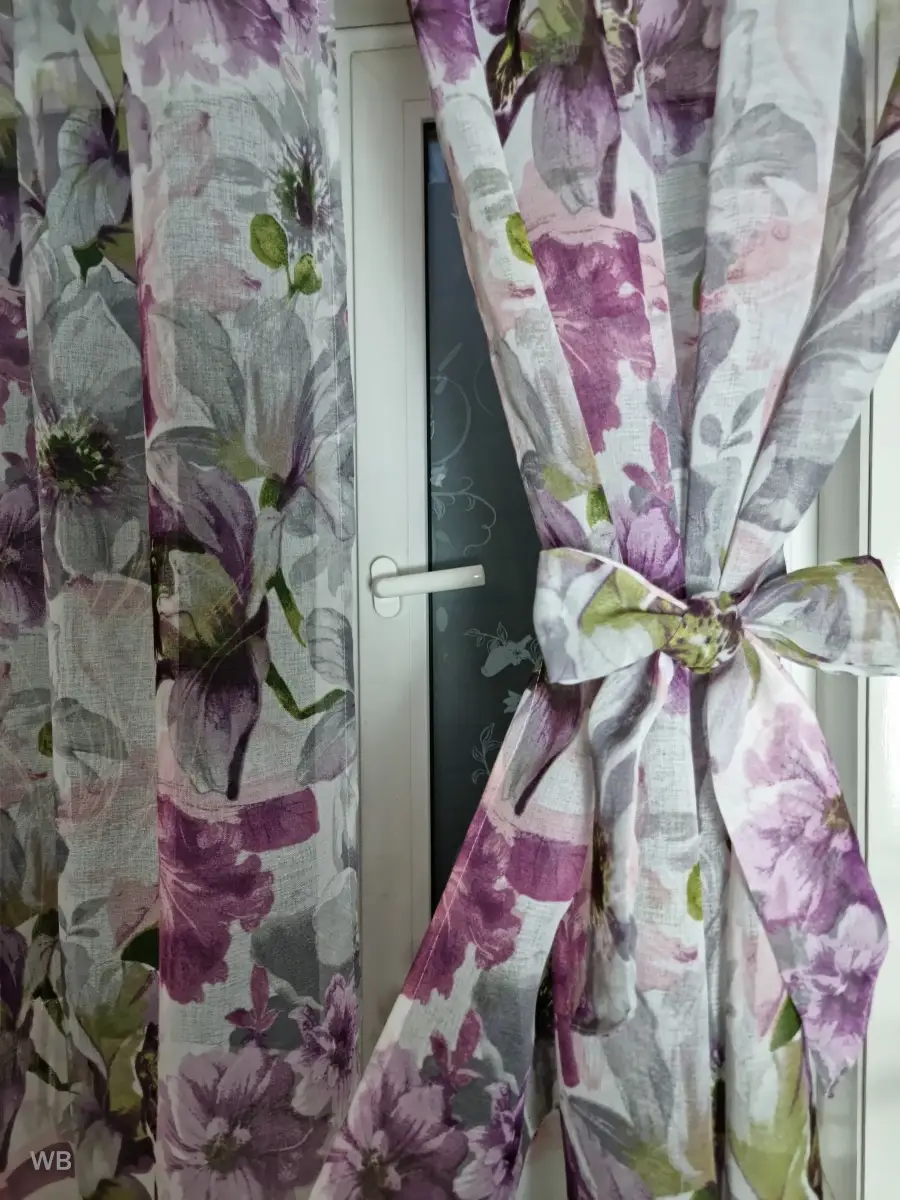 Купить тюль лён короткий