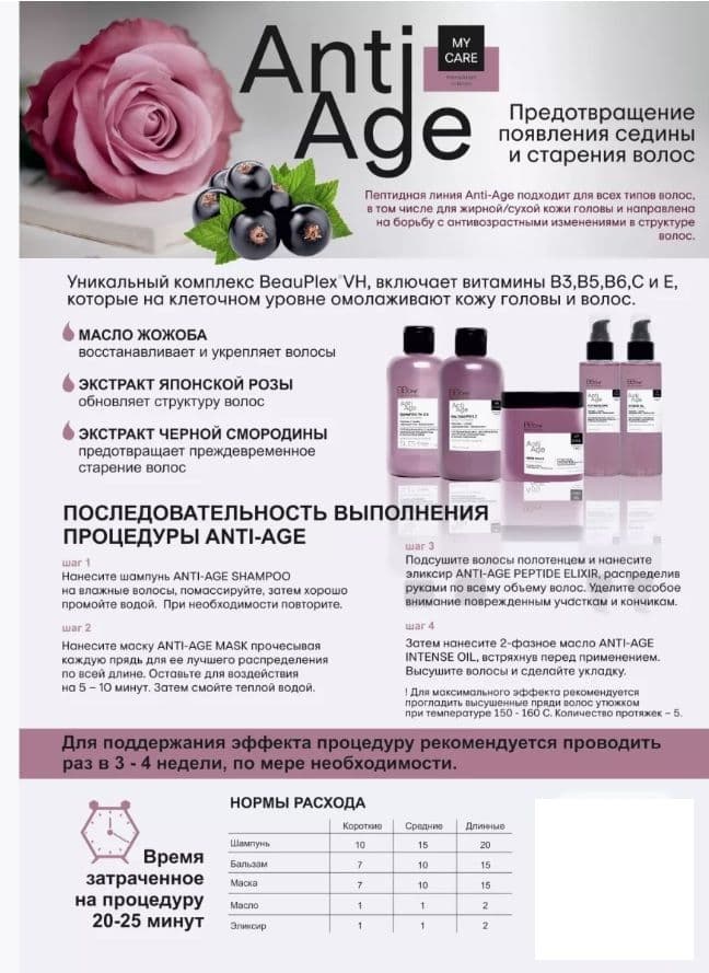 Купить Эликсир молодости для волoс Anti-Age Vitality & Energy, 200 мл